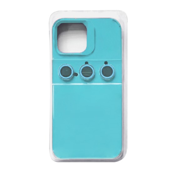 Silicone Case with Separate Camera Glass Set for Apple iPhone 15 Pro Green